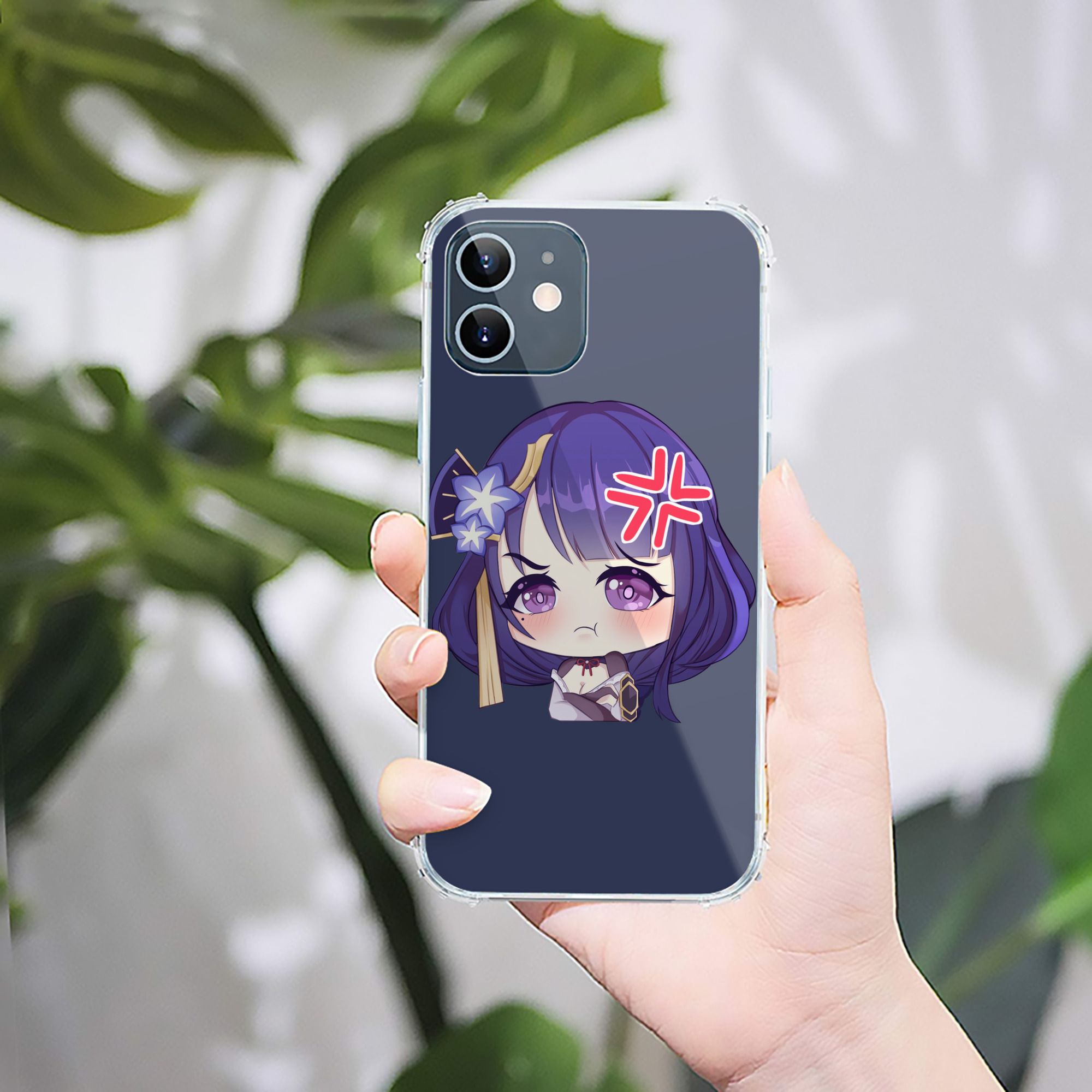 げんし神 雷電将軍 らいでんしょうぐん genshin Raiden Shogun 【iPhone 12シリーズ対応】透明スマホケース（クリアソフトケース）